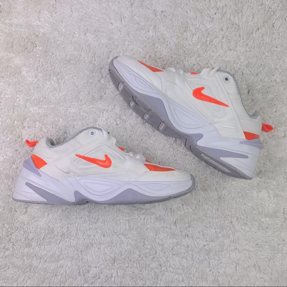 Nike Size-8 White & Orange Sneakers